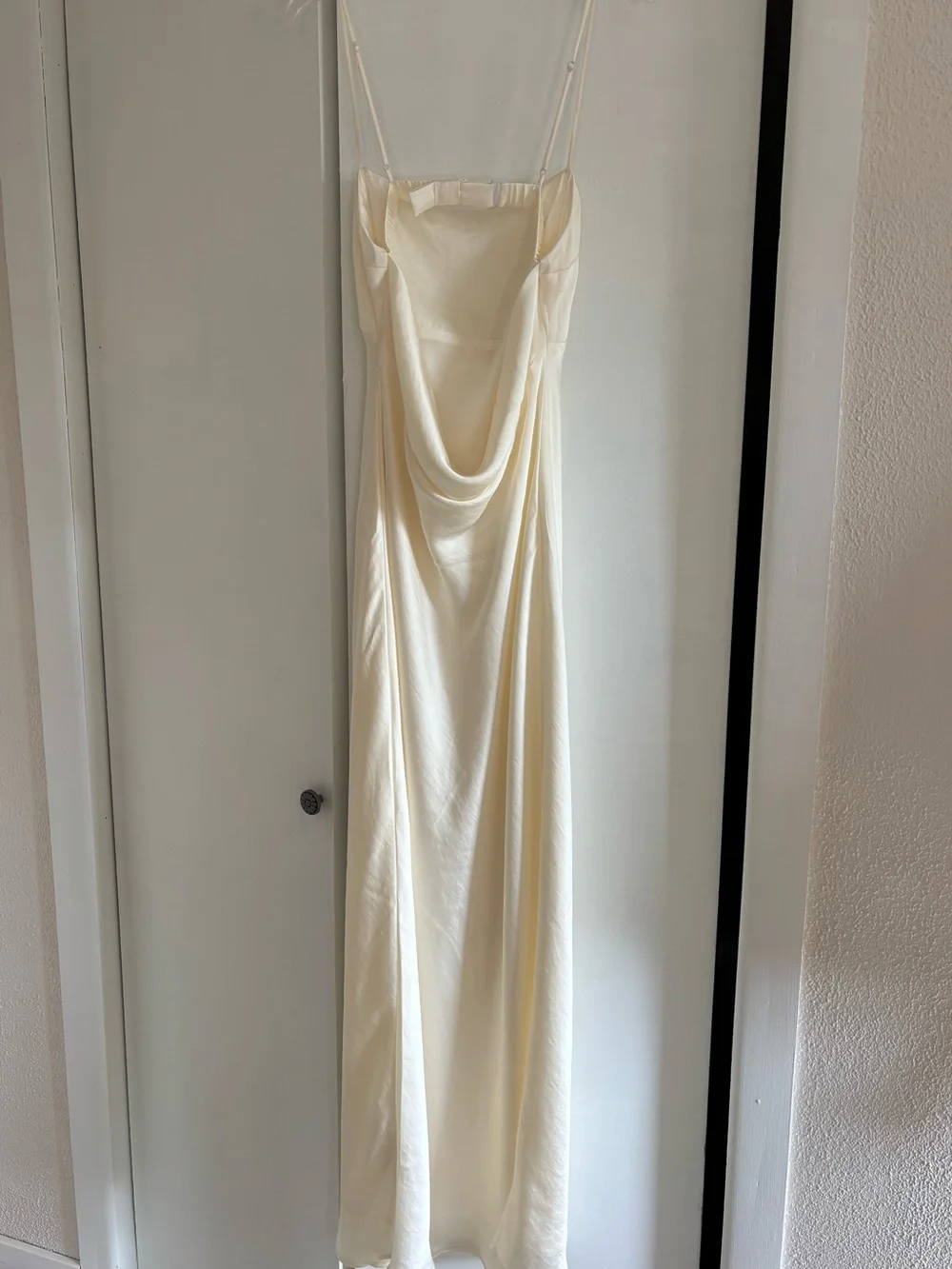 The A&F Julia Slip Cowl Back Bow Maxi Dress